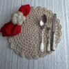 Sousplat em Crochê com Porta Guardanapo para Decoração de Mesa Posta!