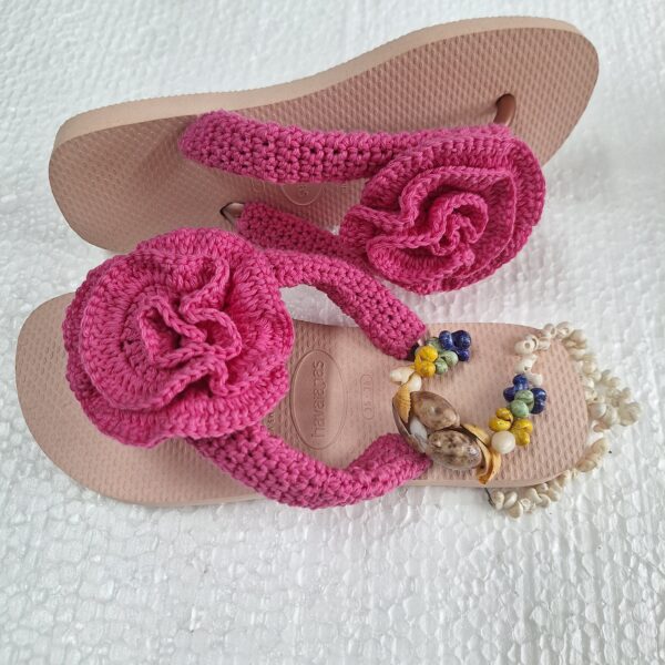 Chinelo Havaianas Legítimo Decorado em Crochê