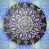 Mandala Decorativa de 20 cm - Roxo e Verde com Espelhos, Peça Única!