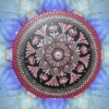 Mandala Decorativa de 30 cm - Rosa em fundo Preto, Peça Única!