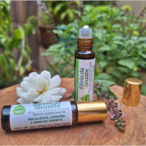 Composição do blend: óleo essencial de copaiba, mentha piperita e melaleuca + óleo de semente de uva